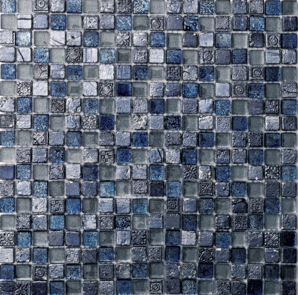 Mosaico in vetro pietra nei toni blu